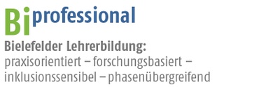 Logo der Bielefelder Lehrerbildung mit der Aufschrift: praxisorientiert - forschungsbasiert - inklusionssensibel - phasenübergreifend (Universität Bielefeld) 